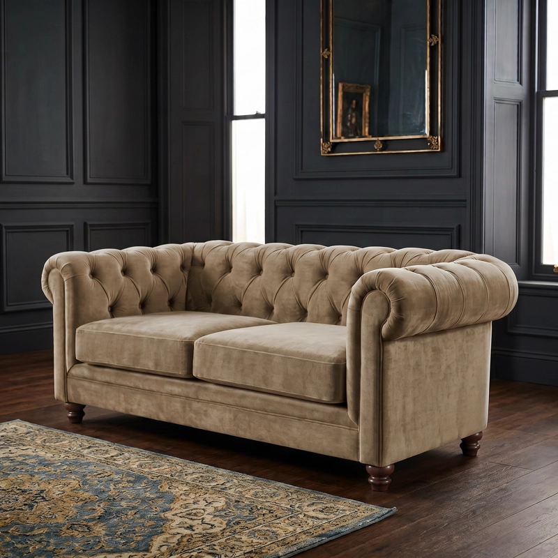 SOFÁ LATAM HOME FLORENCIA 3 CUERPOS BEIGE TELA VELVET - 4