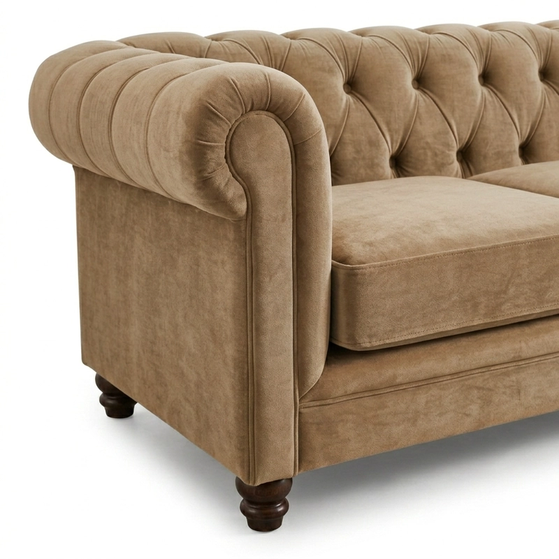 SOFÁ LATAM HOME FLORENCIA 3 CUERPOS BEIGE TELA VELVET - 5
