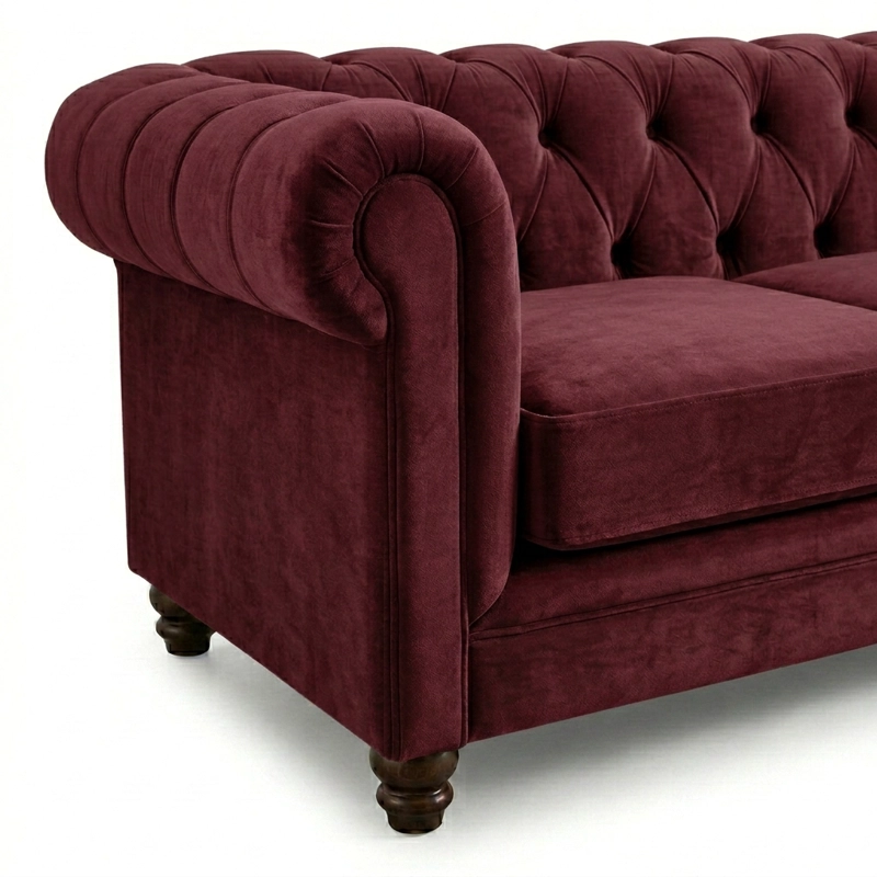 SOFÁ LATAM HOME FLORENCIA 3 CUERPOS BURDEO TELA VELVET - 5