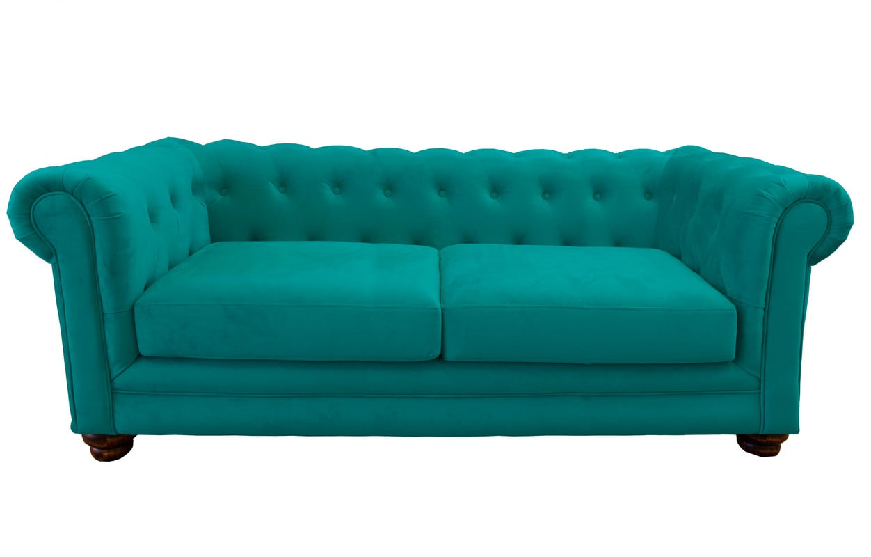 SOFÁ LATAM HOME FLORENCIA 3 CUERPOS TURQUESA TELA VELVET - 1