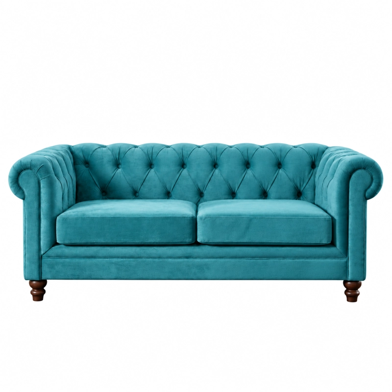 SOFÁ LATAM HOME FLORENCIA 3 CUERPOS TURQUESA TELA VELVET - 2