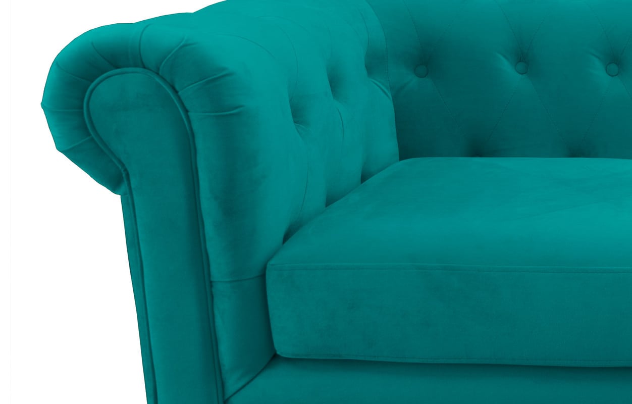 SOFÁ LATAM HOME FLORENCIA 3 CUERPOS TURQUESA TELA VELVET - 4