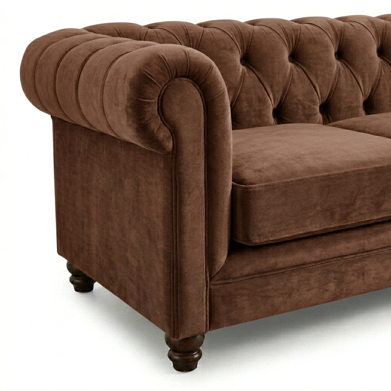 SOFÁ LATAM HOME FLORENCIA 3 CUERPOS CHOCOLATE TELA VELVET - 5