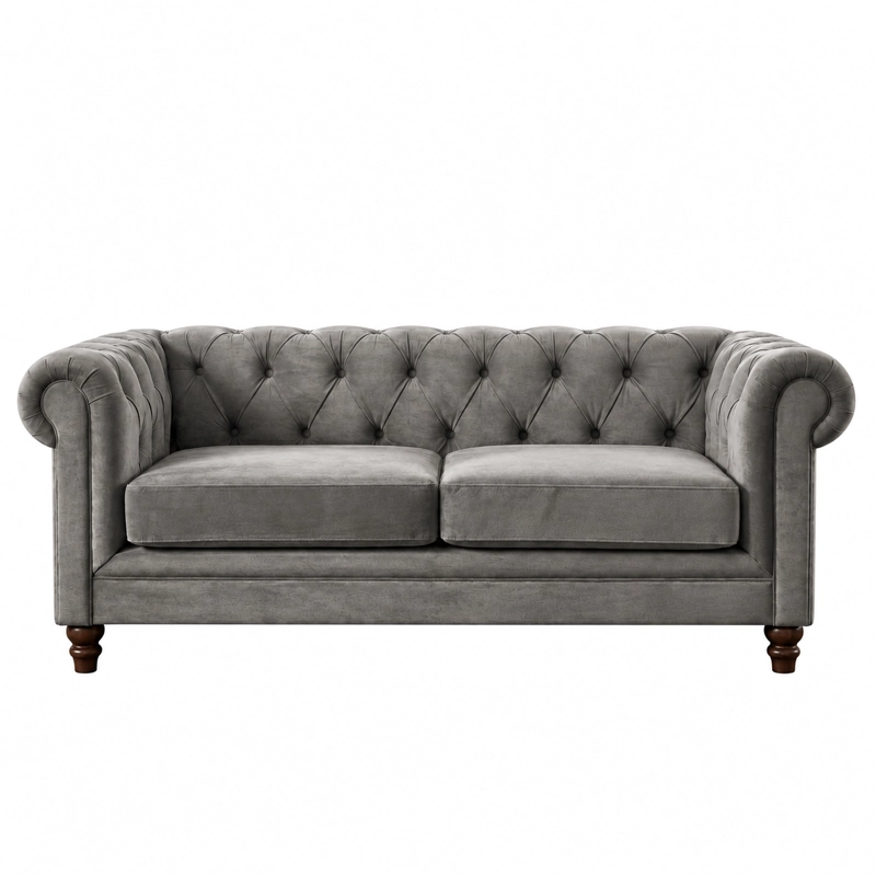 SOFÁ LATAM HOME FLORENCIA 3 CUERPOS GRIS TELA VELVET - 2