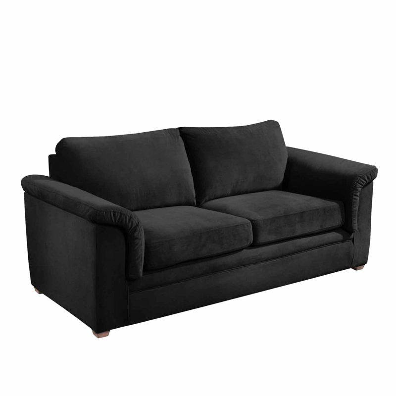 SOFÁ LATAM HOME ANCONA 3 CUERPOS NEGRO TELA VELVET - 2