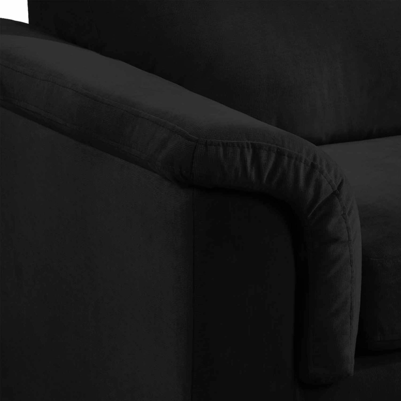 SOFÁ LATAM HOME ANCONA 3 CUERPOS NEGRO TELA VELVET - 5