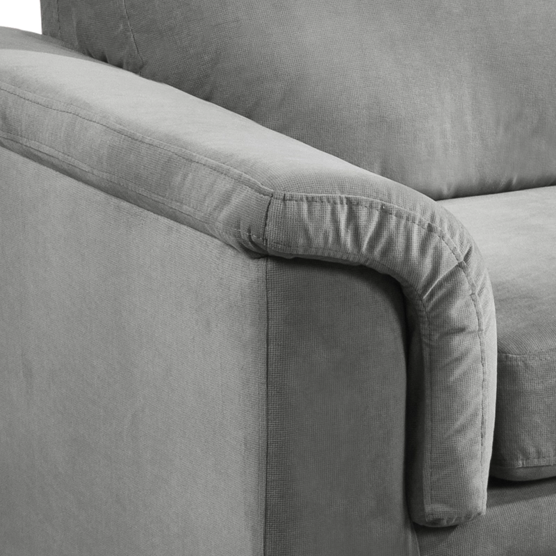 SOFÁ LATAM HOME ANCONA 3 CUERPOS GRIS TELA VELVET - 5
