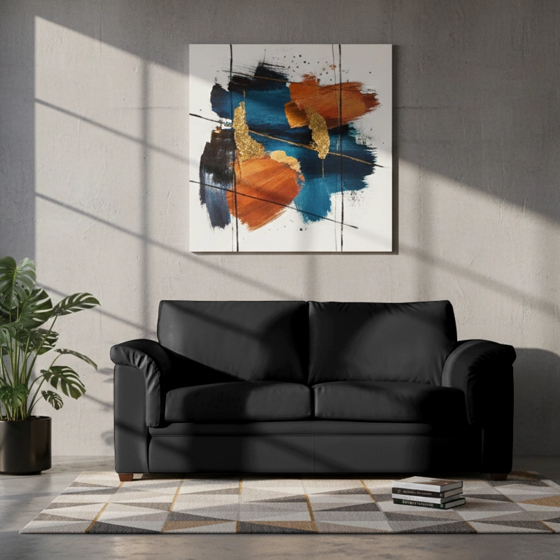 SOFÁ LATAM HOME ANCONA 3 CUERPOS NEGRO PU GRANO - 1