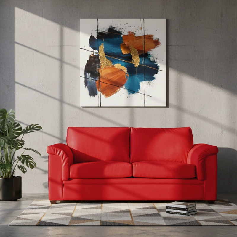 SOFÁ LATAM HOME ANCONA 3 CUERPOS ROJO PU GRANO - 1