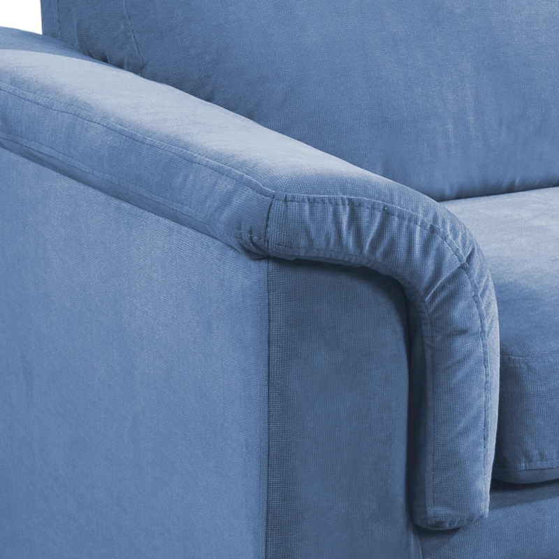SOFÁ LATAM HOME ANCONA 3 CUERPOS AZUL PETROLEO TELA VELVET - 5
