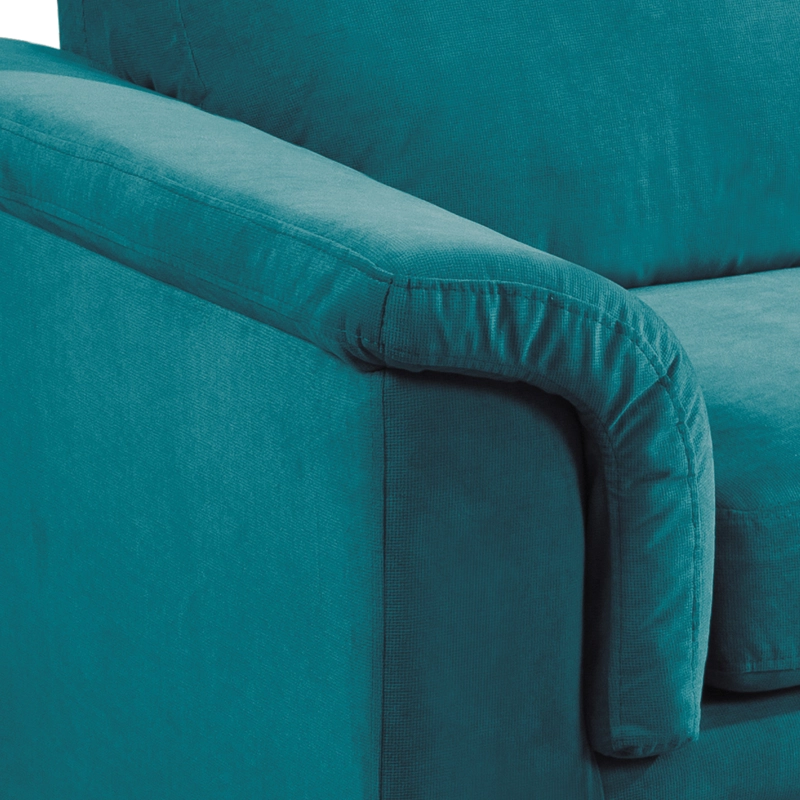 SOFÁ LATAM HOME ANCONA 3 CUERPOS TURQUESA TELA VELVET - 5