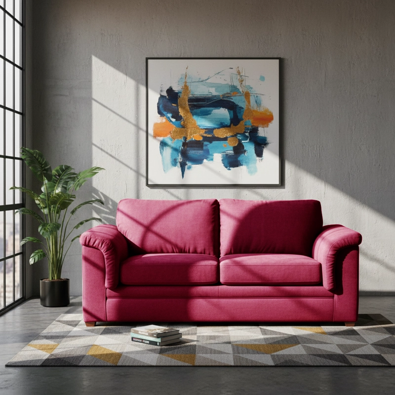 SOFÁ LATAM HOME ANCONA 3 CUERPOS BURDEO TELA VELVET - 1
