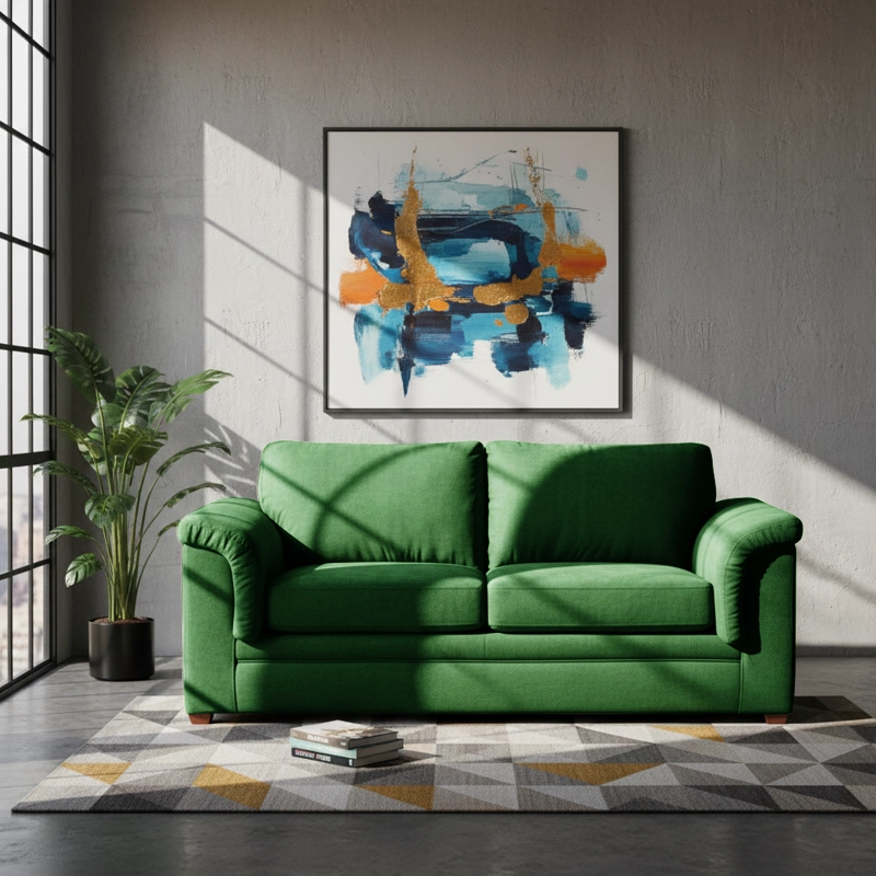 SOFÁ LATAM HOME ANCONA 3 CUERPOS VERDE TELA VELVET - 1