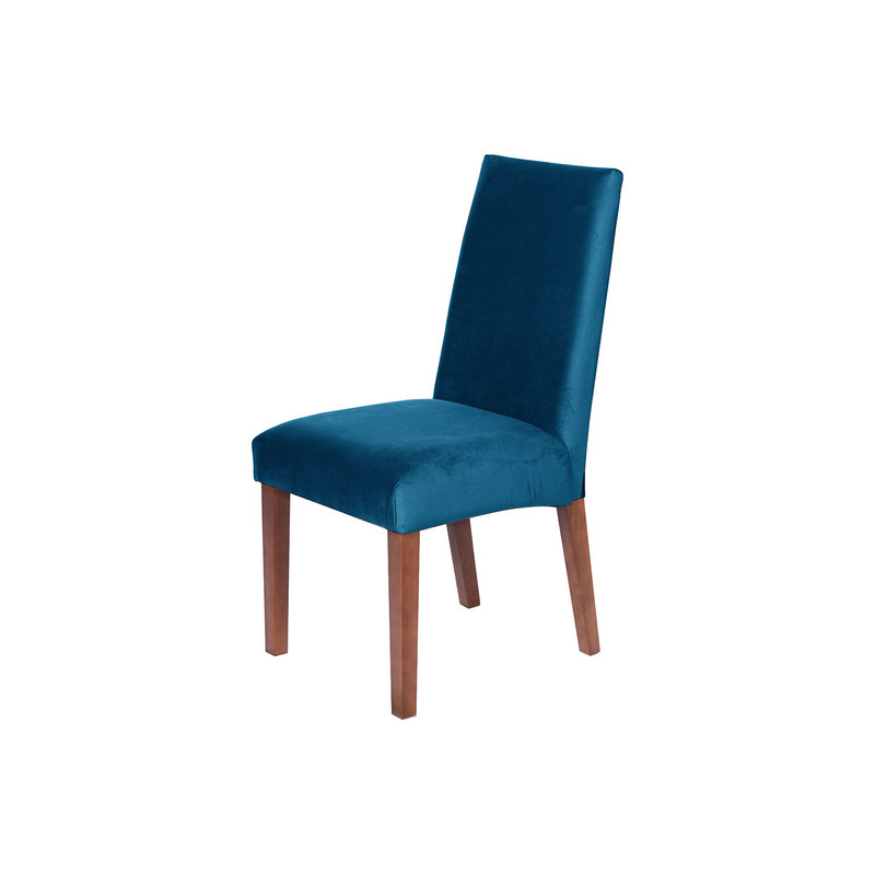 SILLA COMEDOR LATAM HOME CADIZ AZUL PETROLEO TELA VELVET - 1