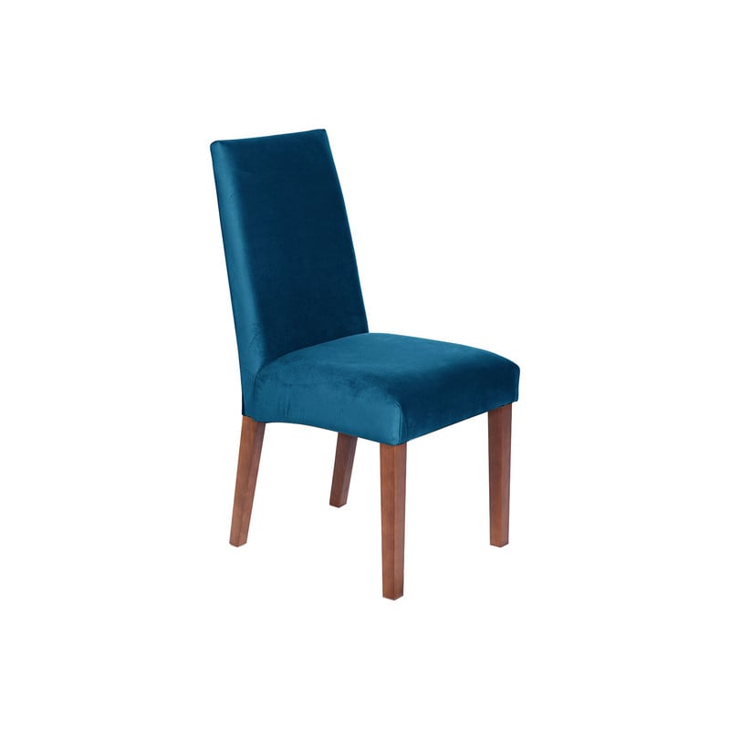 SILLA COMEDOR LATAM HOME CADIZ AZUL PETROLEO TELA VELVET - 3