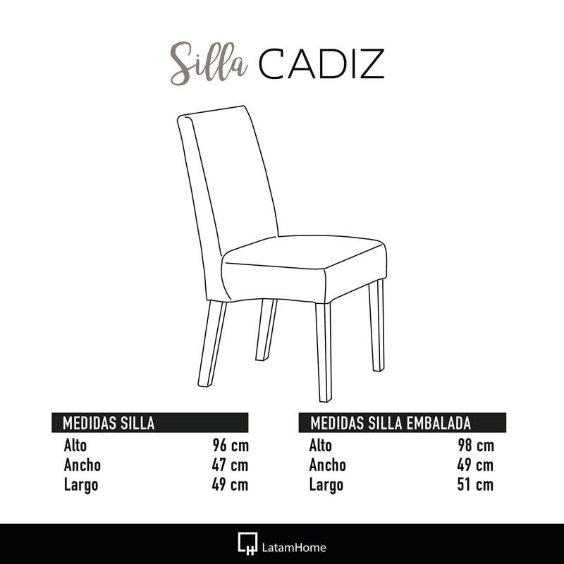 SILLA COMEDOR LATAM HOME CADIZ AZUL PETROLEO TELA VELVET - 4