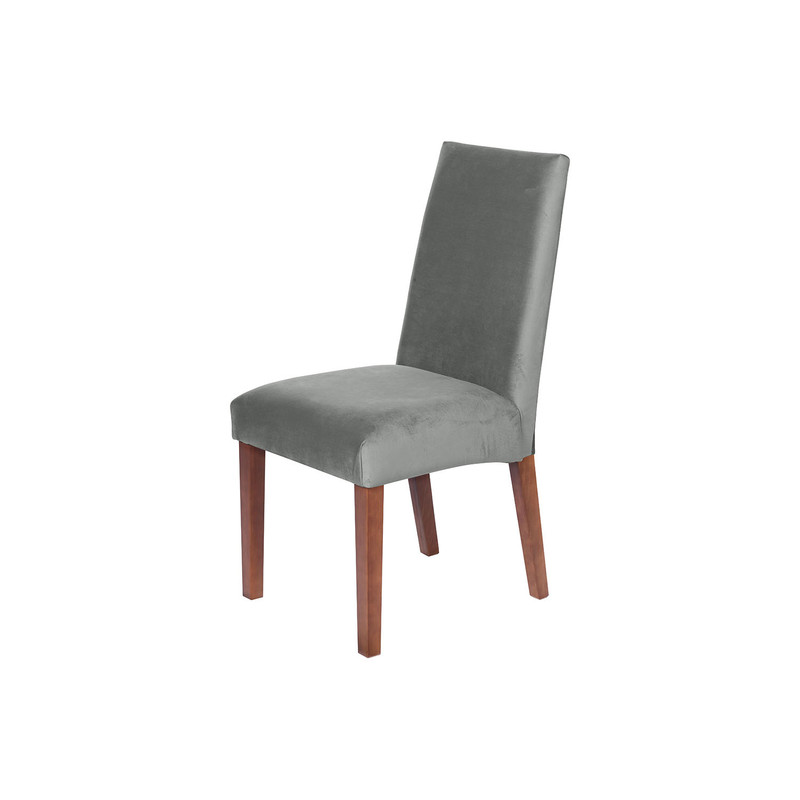 SILLA COMEDOR LATAM HOME CADIZ GRIS TELA VELVET - 1