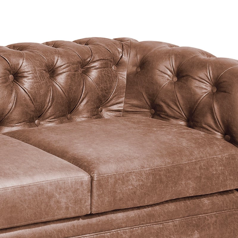 SOFA FLORENCIA 3 CUERPOS CUERO COLORADO CARAMELO - 5