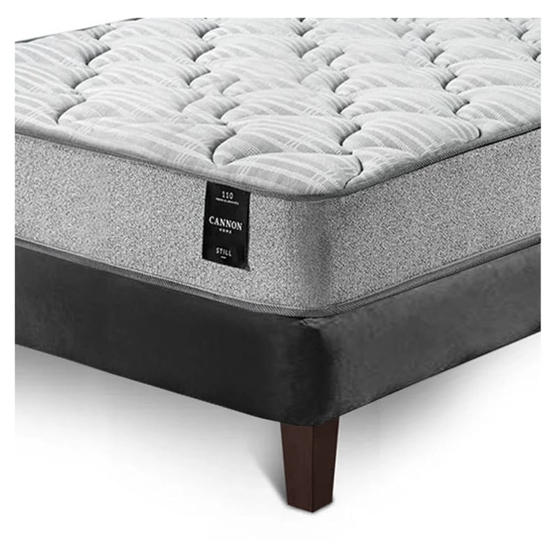 COMBO CAMA CANNON 1,5 PLAZA TEXTIL + RESPALDO TELA NEGRO - 3