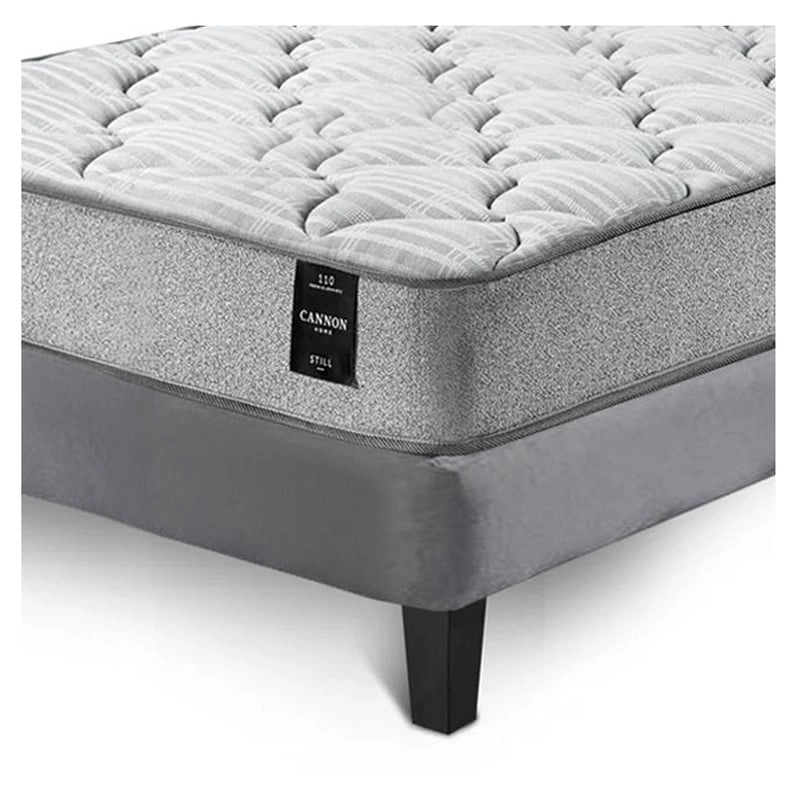 COMBO CAMA CANNON 1,5 PLAZA TEXTIL + RESPALDO TELA GRIS - 3