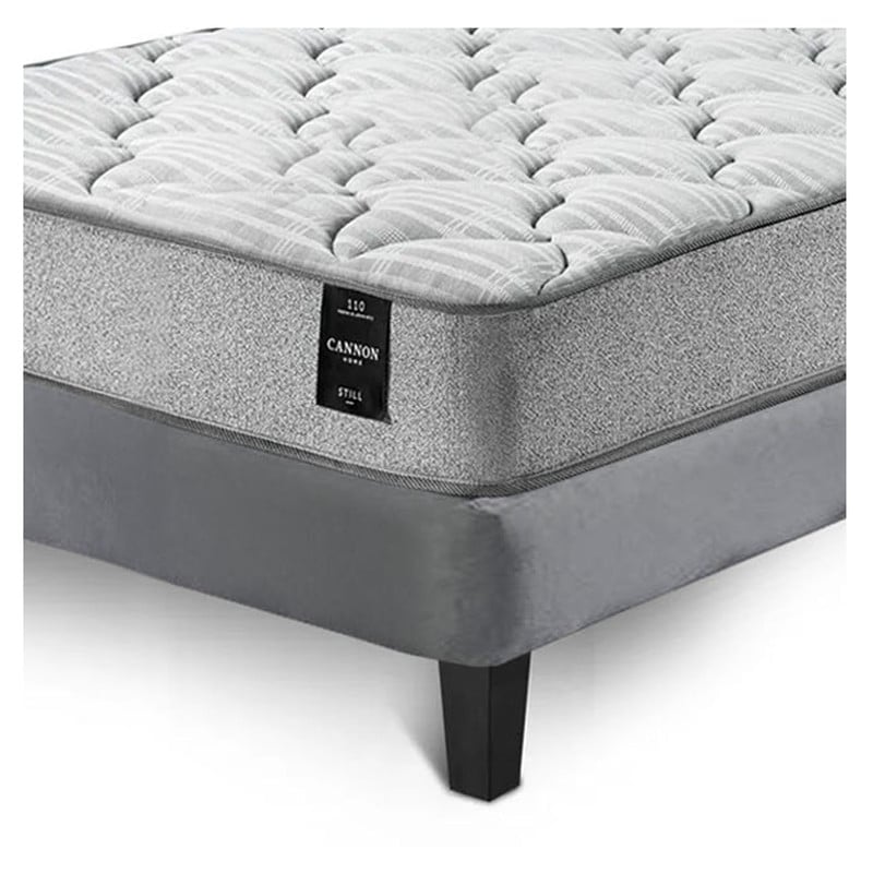 COMBO CAMA CANNON 1,5 PLAZA TEXTIL + RESPALDO TELA GRIS - 3