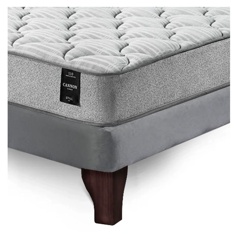 COMBO CAMA CANNON 2 PLAZAS+2 ALMOHADAS+SABANAS+RESPALDO TELA GRIS - 8