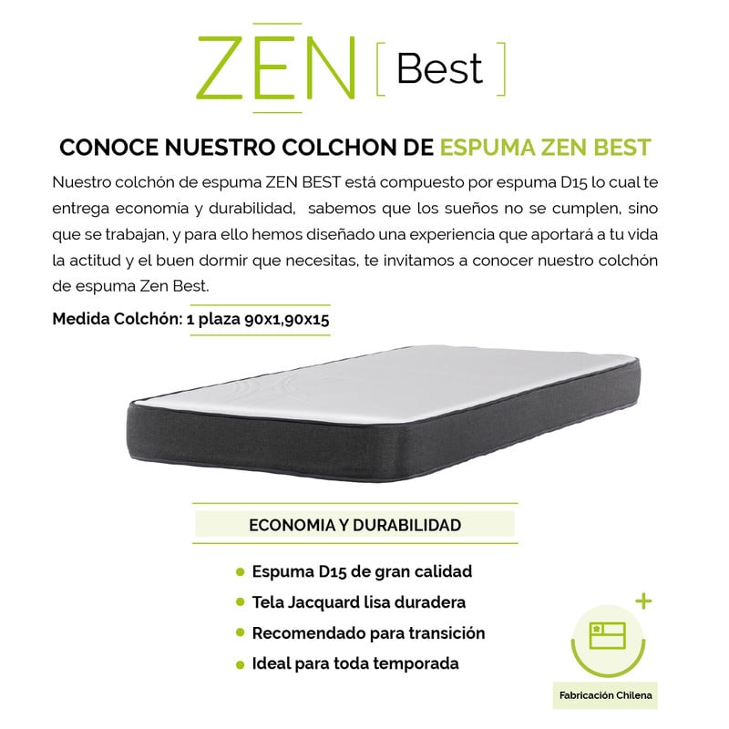 CAMAROTE TRIPLE ZEN GRIS + COLCHONES ESPUMA 1 PZA DESMONTABLE MADERA - 4