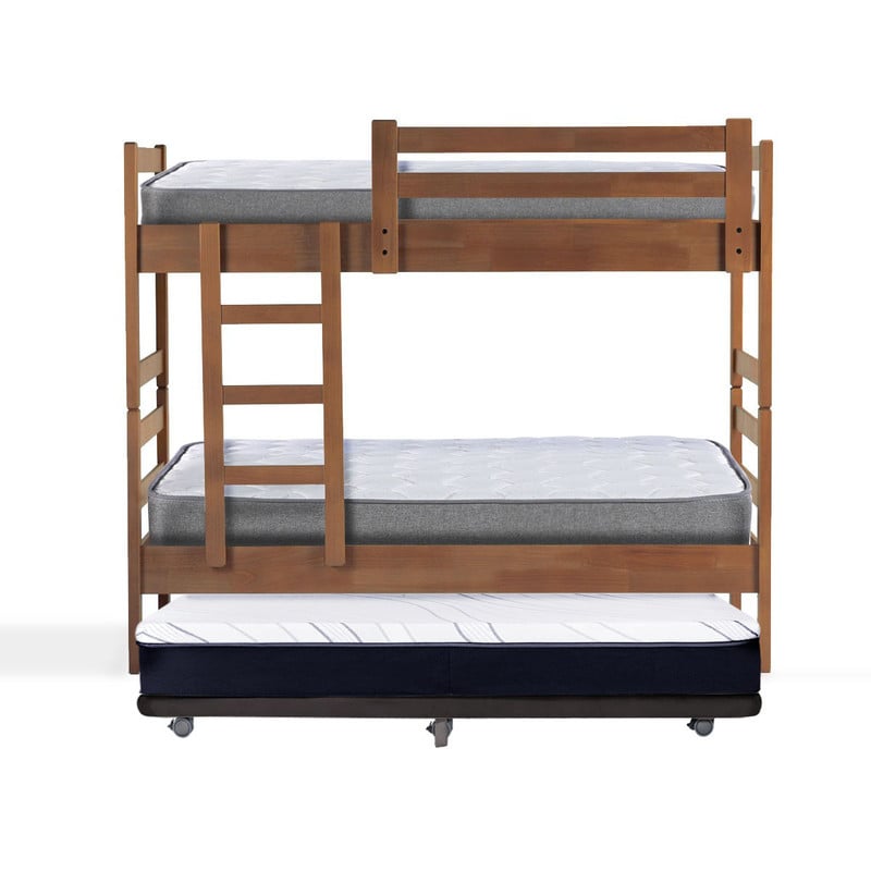 CAMAROTE TRIPLE ZEN NEGRO + COLCHONES BEST 1 PZA DESMONTABLE MADERA - 2