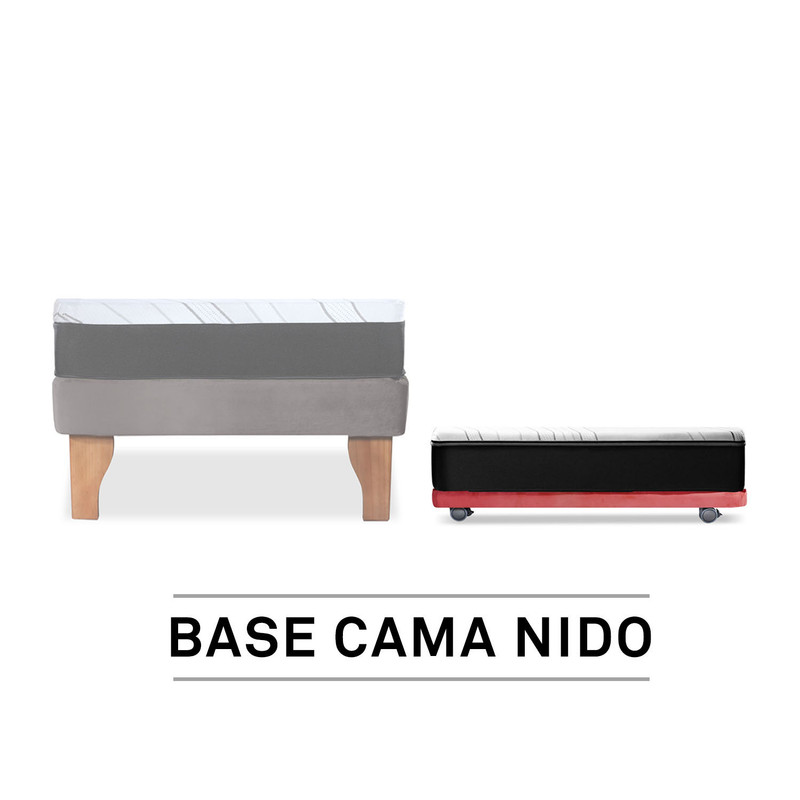 BASE CAMA NIDO 1 PZA 190 CM + COLCHON ZEN PRO TELA PALO ROSA - 3