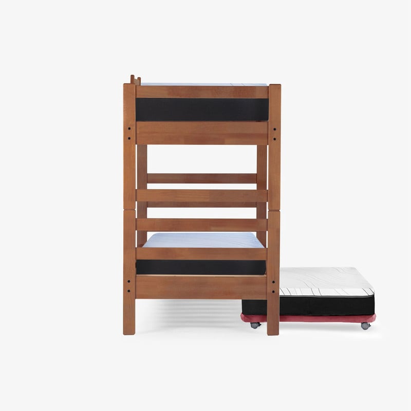 CAMAROTE TRIPLE ZEN PALO ROSA + COLCHONES ESPUMA 1 PZA DESMONTABLE MADERA - 3