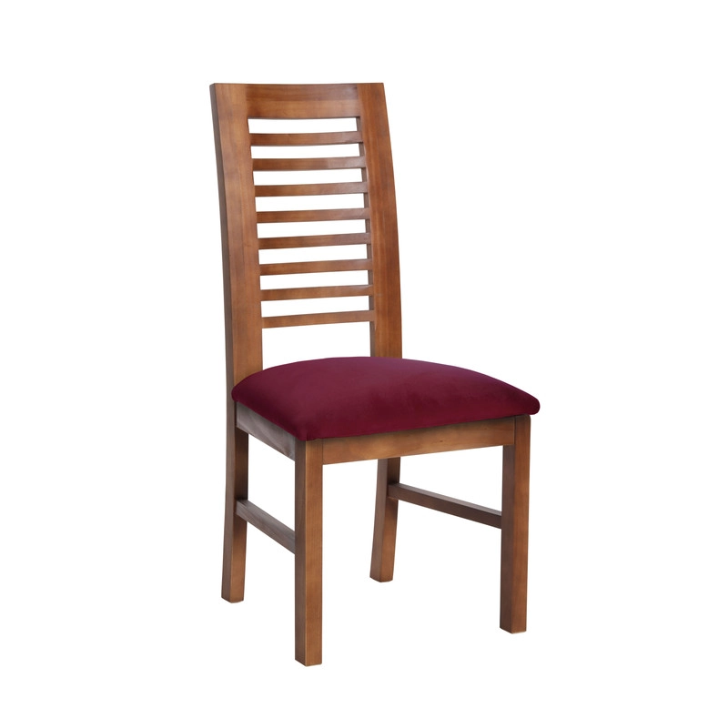 JUEGO DE COMEDOR ALICANTE 6 SILLAS SALAMANCA TELA VELVET BURDEO - 5