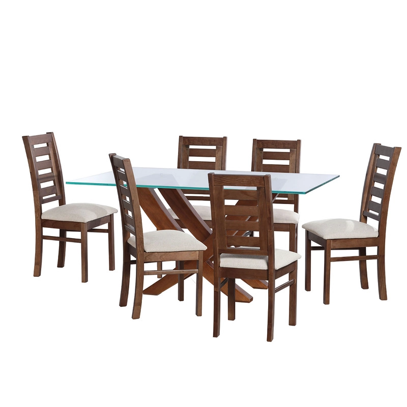 JUEGO DE COMEDOR ALICANTE 6 SILLAS MURCIA LINO BLANCO - 1