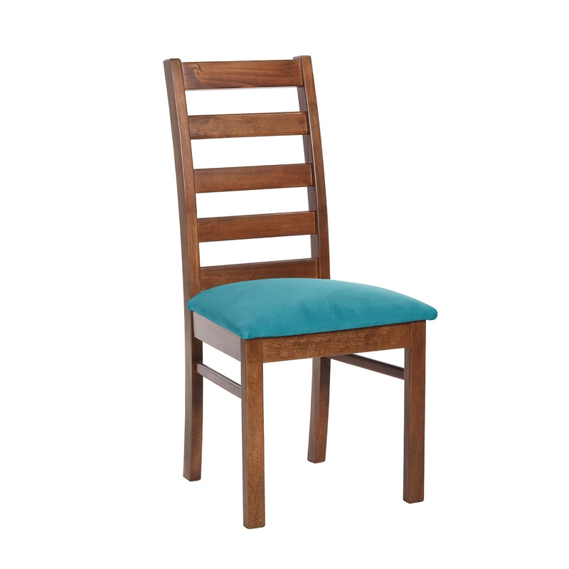 JUEGO DE COMEDOR MERIDA 6 SILLAS BURGOS TELA VELVET TURQUESA - 5