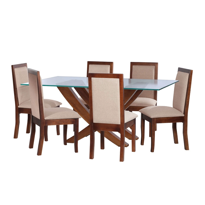 JUEGO DE COMEDOR ALICANTE 6 SILLAS GIRONA LINO NATURAL - 1