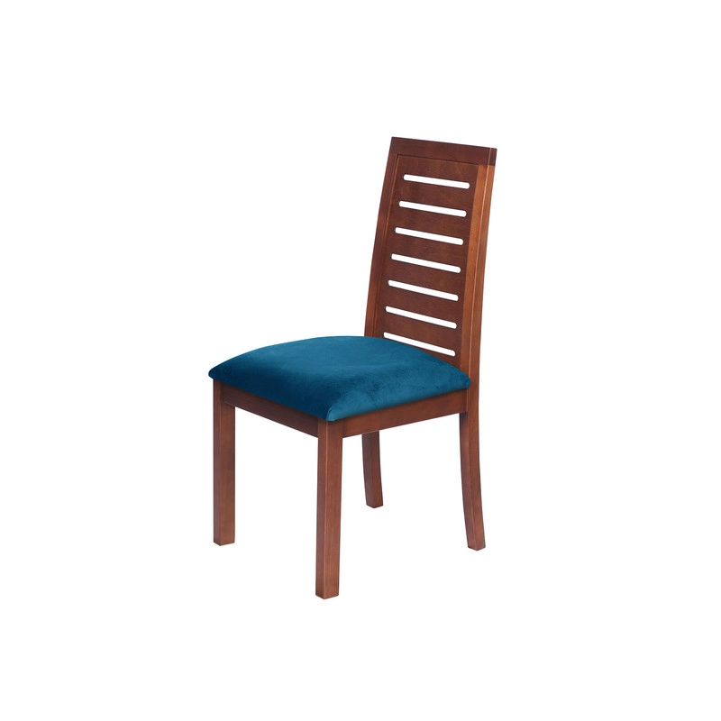 JUEGO DE COMEDOR MERIDA 6 SILLAS TENERIFE TELA VELVET AZUL PETROLEO - 5