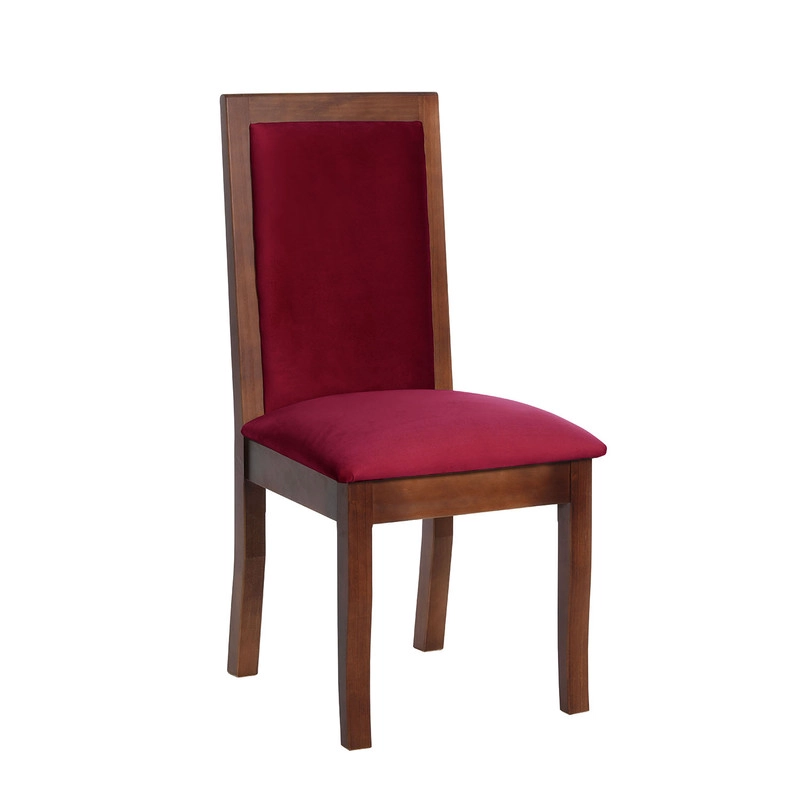 JUEGO DE COMEDOR ALICANTE 6 SILLAS GIRONA TELA VELVET BURDEO - 5