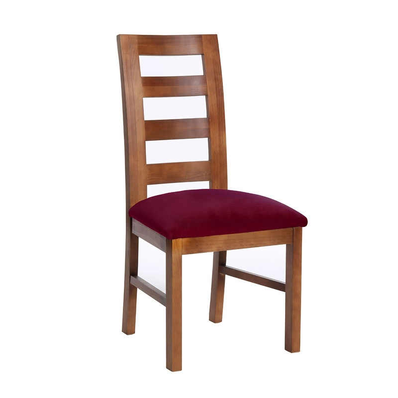 JUEGO DE COMEDOR MERIDA 6 SILLAS GRANADA  TELA VELVET BURDEO - 5