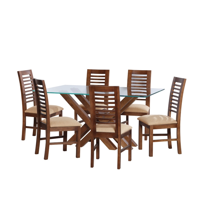 JUEGO DE COMEDOR MERIDA 6 SILLAS SALAMANCA LINO NATURAL - 1