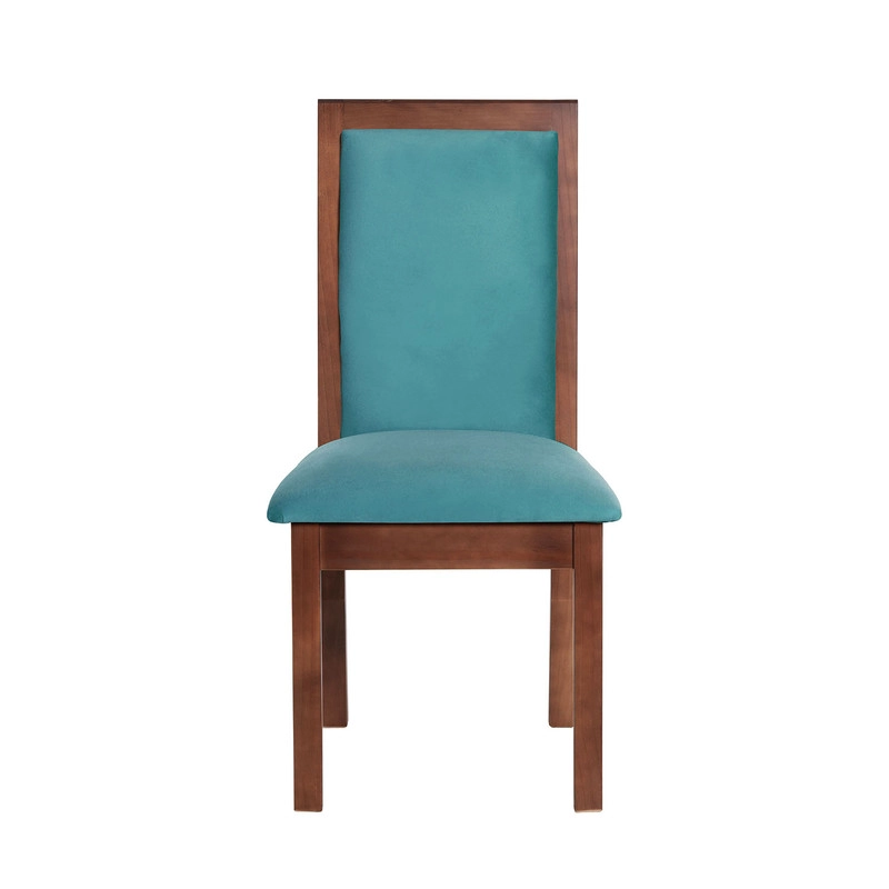 JUEGO DE COMEDOR MERIDA 6 SILLAS GIRONA TELA VELVET TURQUESA - 3