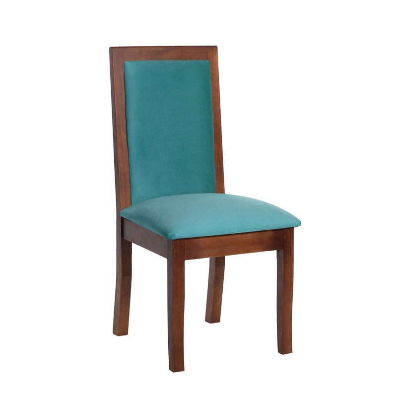 JUEGO DE COMEDOR MERIDA 6 SILLAS GIRONA TELA VELVET TURQUESA - 5