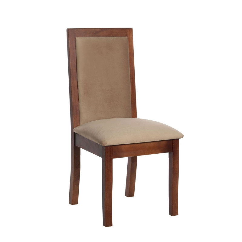 JUEGO DE COMEDOR MERIDA 6 SILLAS GIRONA TELA VELVET BEIGE - 5