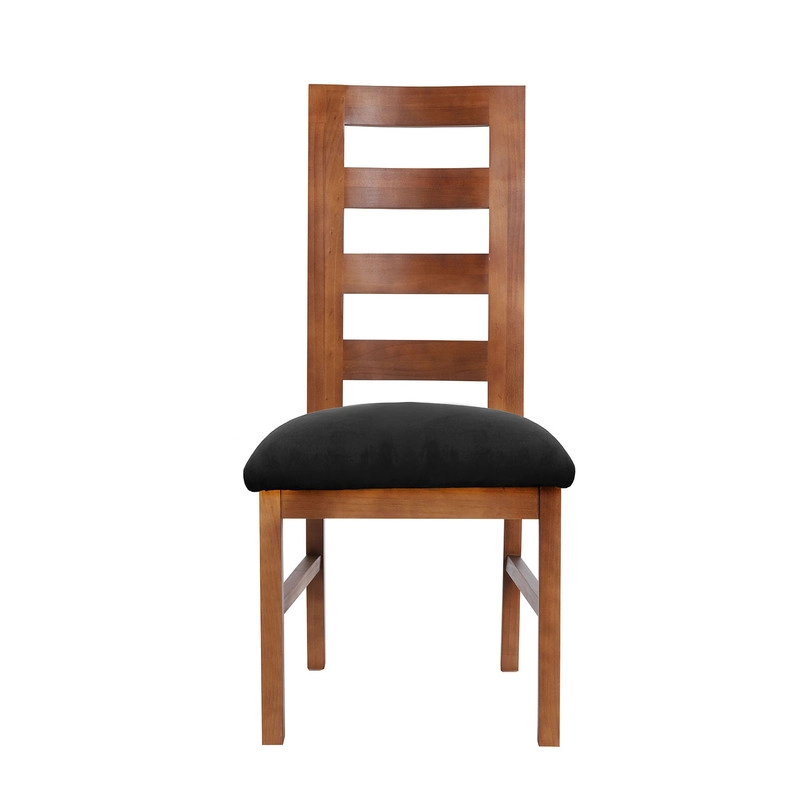 JUEGO DE COMEDOR MERIDA 6 SILLAS GRANADA  TELA VELVET NEGRO - 3