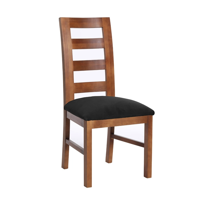 JUEGO DE COMEDOR MERIDA 6 SILLAS GRANADA  TELA VELVET NEGRO - 5