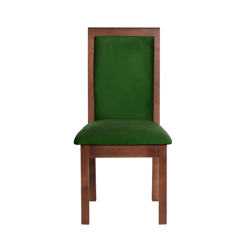 JUEGO DE COMEDOR MERIDA 6 SILLAS GIRONA TELA VELVET VERDE - 3