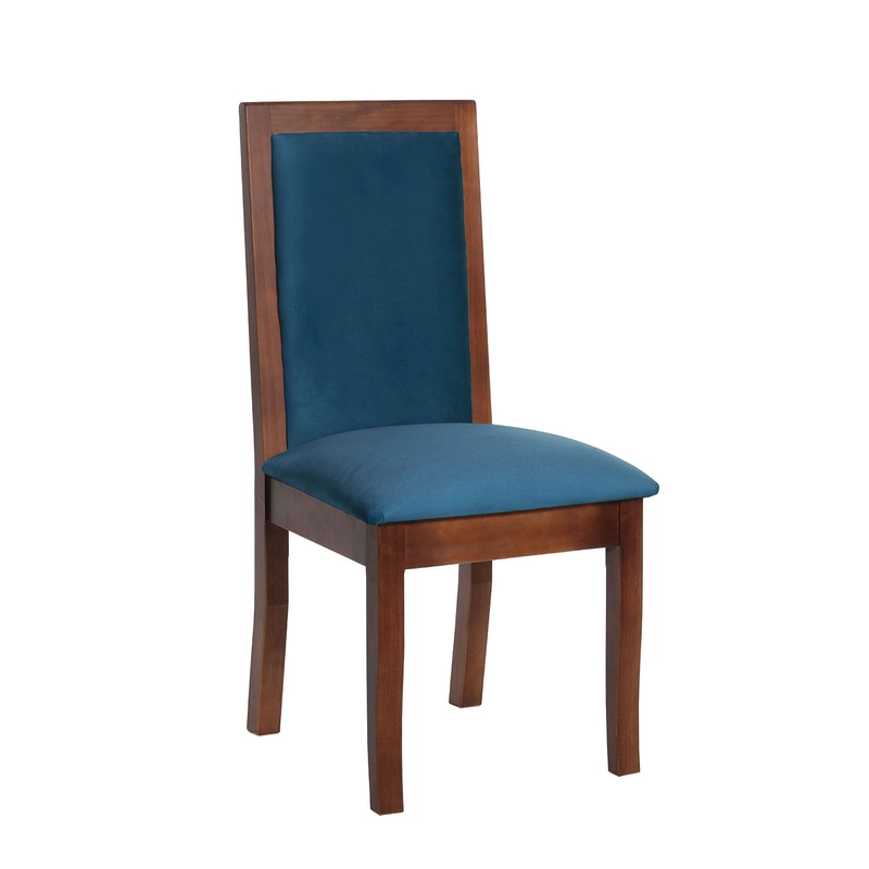 JUEGO DE COMEDOR SEVILLA 2 SILLAS GIRONA + 2 BANCAS TELA VELVET AZUL PETROLEO - 5