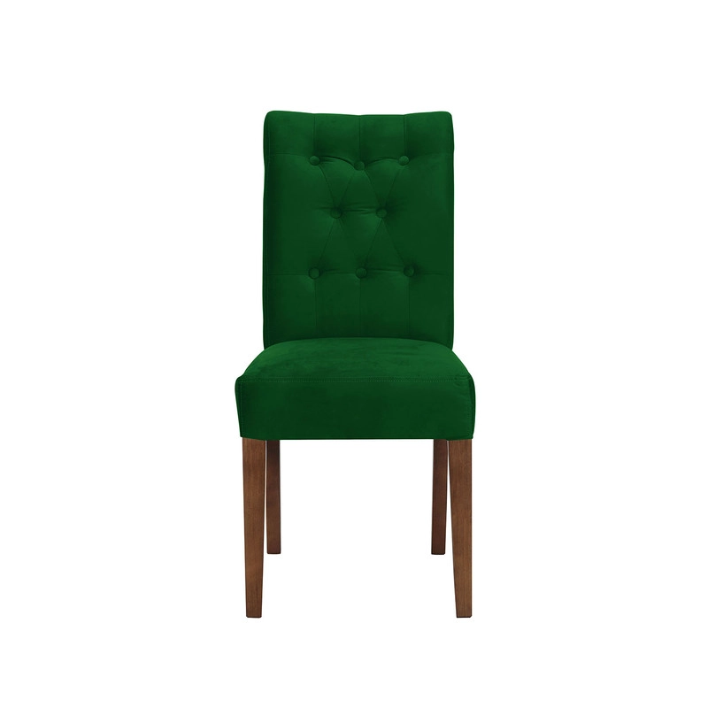 JUEGO DE COMEDOR ALICANTE 6 SILLAS OVIEDO TELA VELVET VERDE - 3