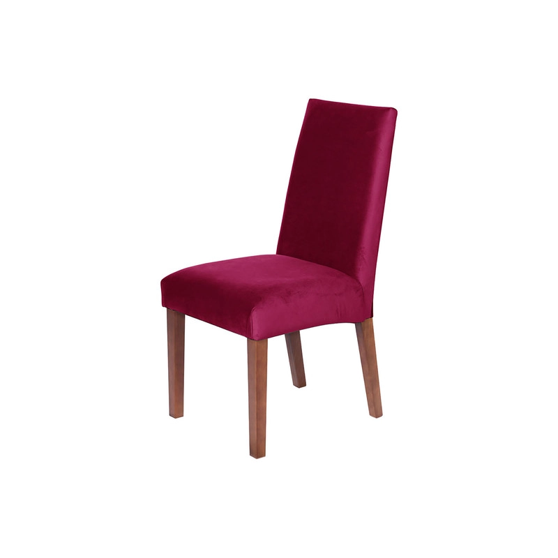 JUEGO DE COMEDOR ALICANTE 6 SILLAS CADIZ TELA VELVET BURDEO - 5