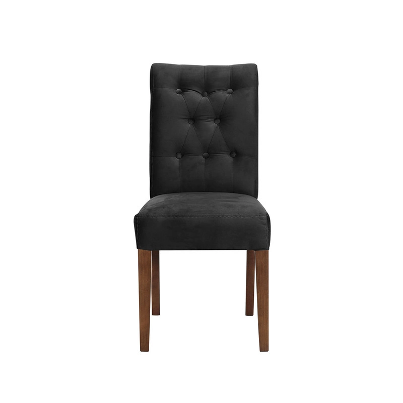 JUEGO DE COMEDOR MERIDA 6 SILLAS OVIEDO TELA VELVET NEGRO - 3