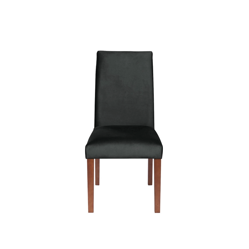 JUEGO DE COMEDOR MERIDA 6 SILLAS CADIZ TELA VELVET NEGRO - 3