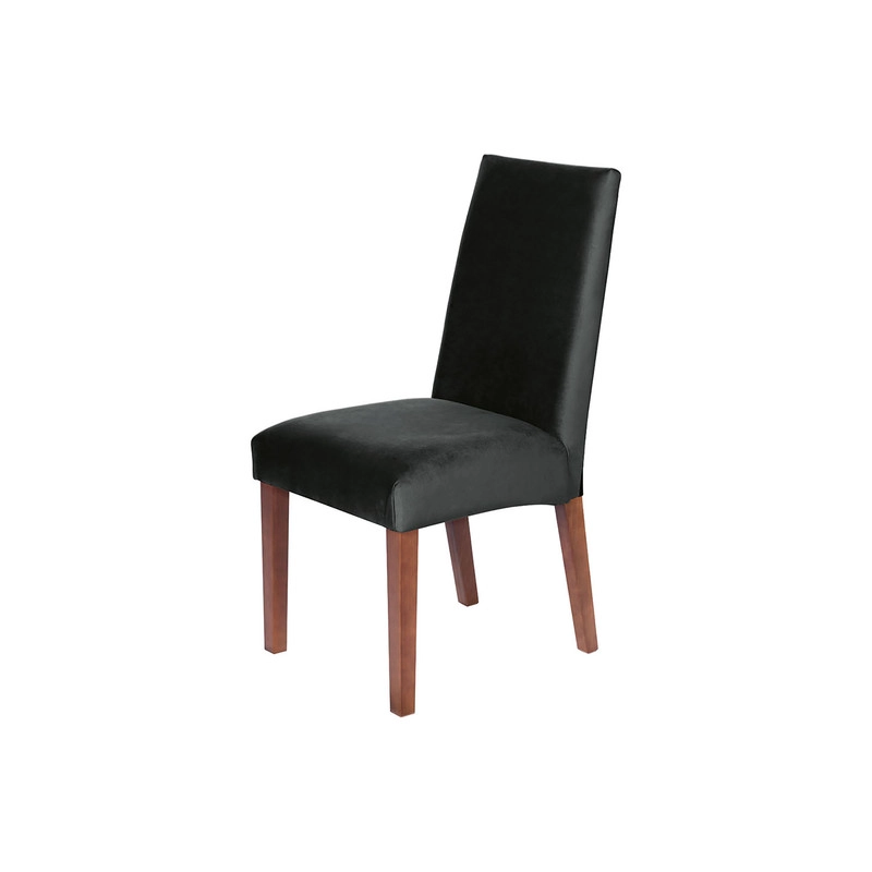JUEGO DE COMEDOR MERIDA 6 SILLAS CADIZ TELA VELVET NEGRO - 5
